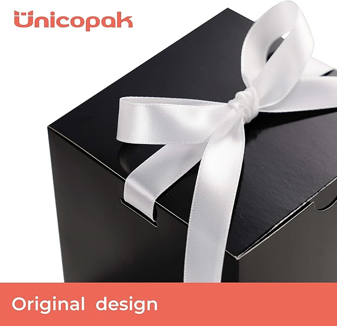 UnicoPak 50 Pack 4x4x4 Black Gift Boxes, Elegant Small Gift Boxes - Image 3