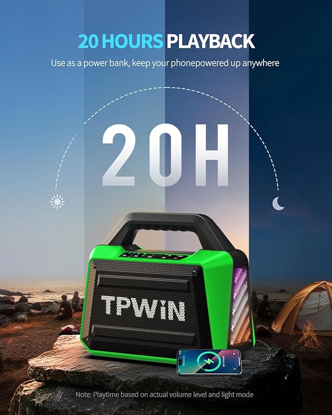 Bluetooth Speaker - 80W Loud Rugged Outdoor Speakers - Image 3