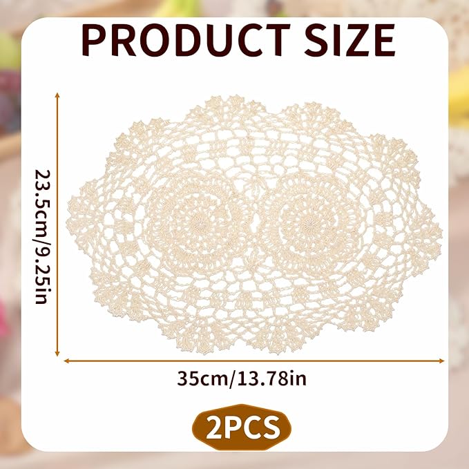 2-Pack Vintage Lace Placemats - Image 2