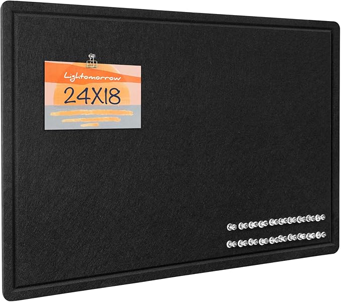 Bulletin Board, 24 x 18 inches Decorative Felt Pin Board, Cork Board Alternative by Lightomorrow