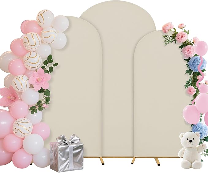 Wedding Arch Covers Arch Backdrop Cover Arch Stand Covers 7.2FT 6.6FT 6FT Set 3 by Unknown