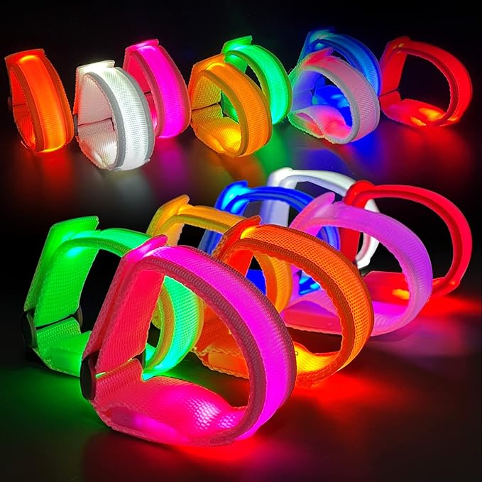 M.best 32pcs LED Light Up Bracelets Glow Flashing Wristbands Glow in The Dark by Mbest