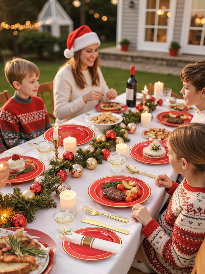 175 Pieces Christmas Plastic Plates - Image 4