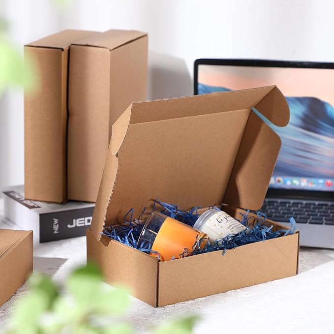 Qilery 200 Pcs Shipping Boxes Cardboard Gift Corrugated Cardboard Brown Boxes - Image 5