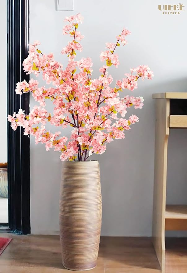 Uieke Silk Cherry Blossom Branches, 39.3in Artificial Cherry Blossom Tree Stems - Image 2