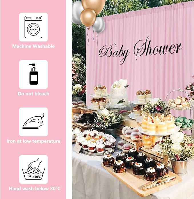 Pink Backdrop Curtain for Parties Rod Pocket Pink Curtains Photography Backdrop - Image 7