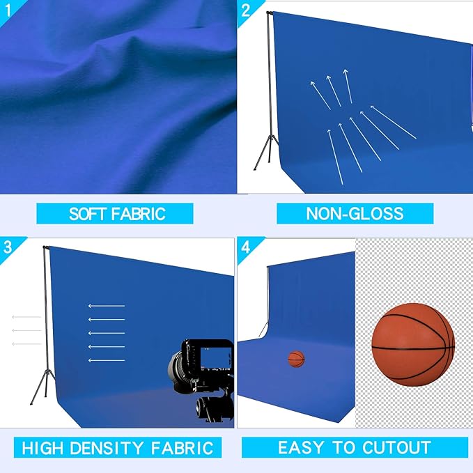 ISSUNTEX 10X16 ft Background Muslin Backdrop, Photo Studio, Collapsible High - Image 3