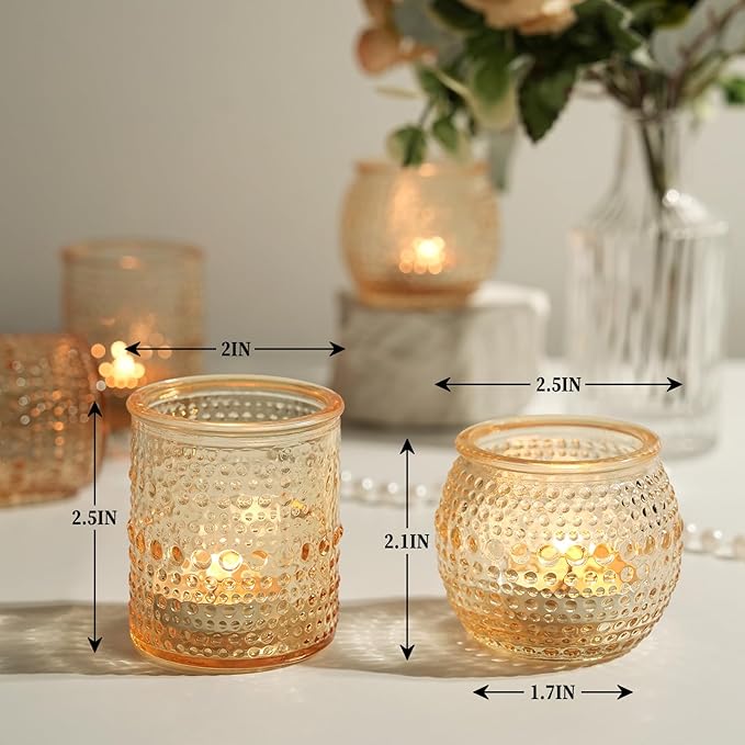 36ps Votive Candle Holders, 2x2.5inchs Gold Tea Light Candle Holders Glass - Image 2