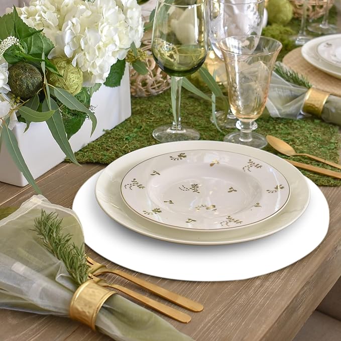 50 Pieces White Paper Place Mats White Round Disposable Table Mats Decorative - Image 7