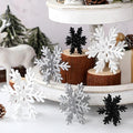 Bucherry 12 Pcs Wooden Snowflake Table Decor 3D Snowflake Tabletop Signs and by Bucherry