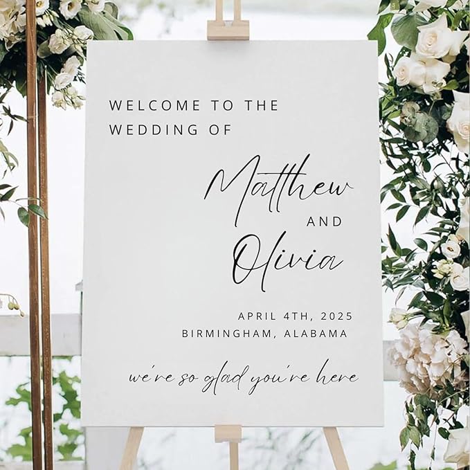 Welcome Wedding Sign Personalized, Personalized Wedding Welcome Sign Modern by CENOVACY