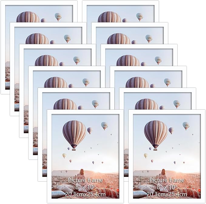 CRUGLA 8x10 White Magnetic Picture Frames by CRUGLA