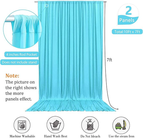 10 x 7 Feet Sky Blue Backdrop Curtain - Image 2