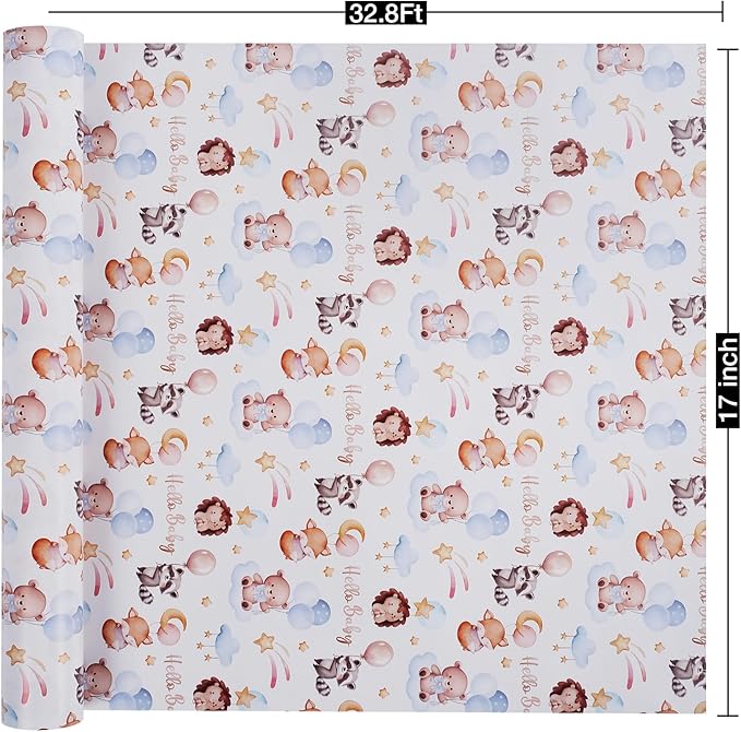 Aimyoo Baby Shower Wrapping Paper Roll - Image 3