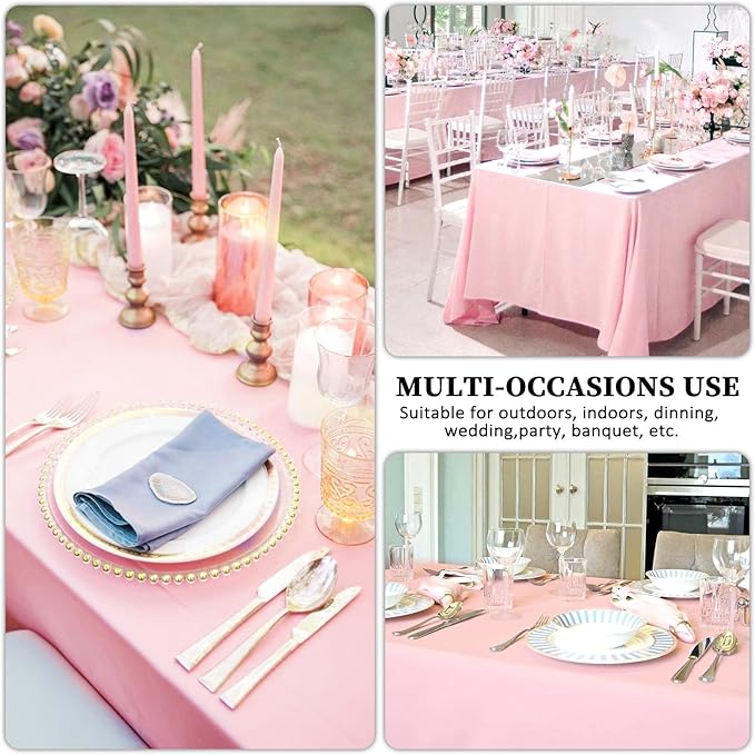 8 Pack Pink Tablecloth 60 x 126 Inch Rectangular Tablecloths - Image 6