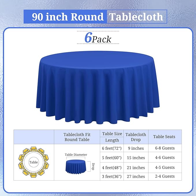 6 Pack Round Tablecloths - Image 2