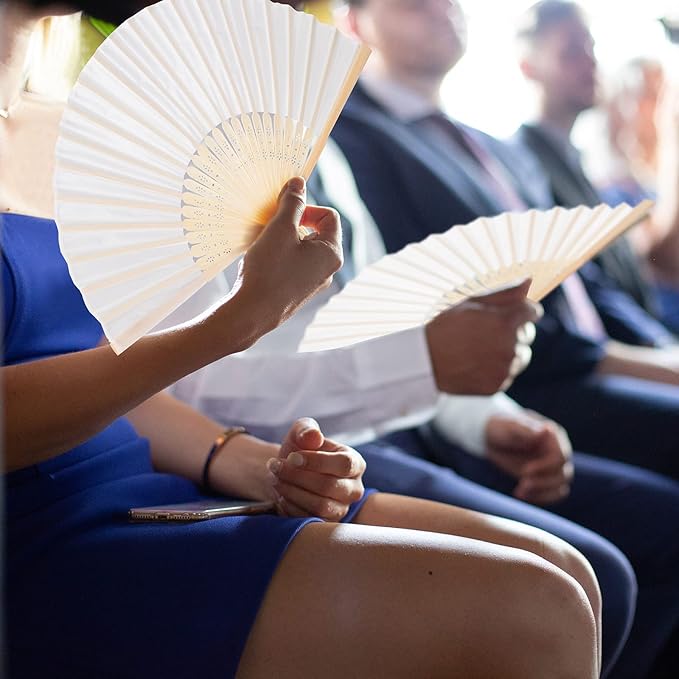 Aneco 18 Pieces Handheld Fans Cloth Hand Fans Bamboo Folding Fans - Image 6