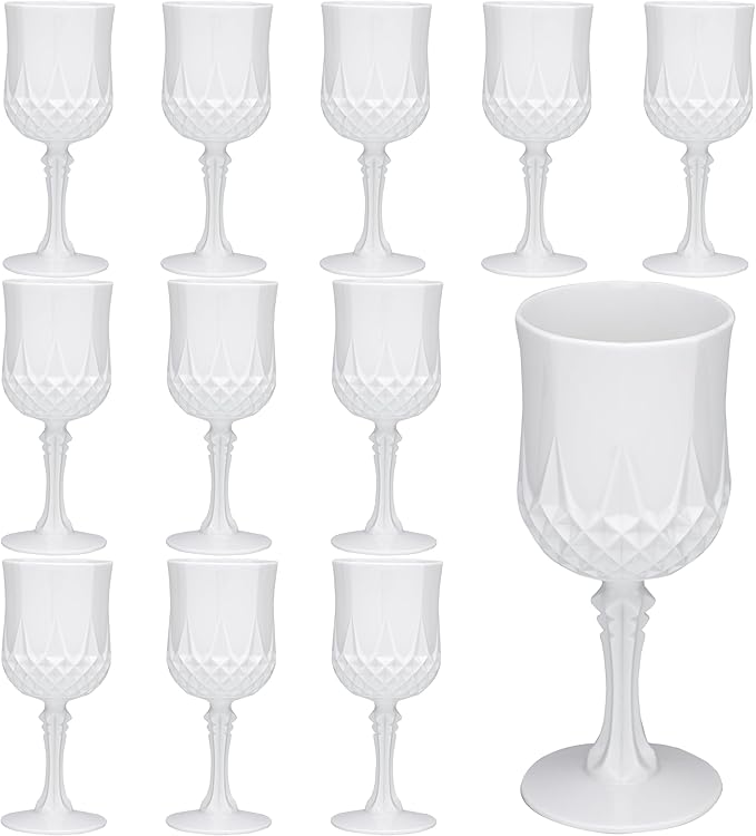 JLYLOL Plastic Vintage Wine Glasses 7OZ Plastic Goblets Vintage Drinking by JLYLOL