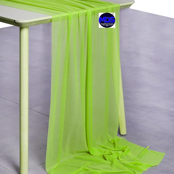 MDS 5 Pack 10ft Chiffon Table Runner 29 x 120 Inches Sheer Wedding Runner - Image 2