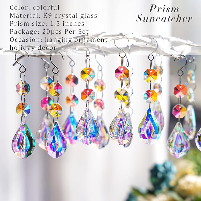 20pcs Colorful Crystals Suncatcher - Image 2