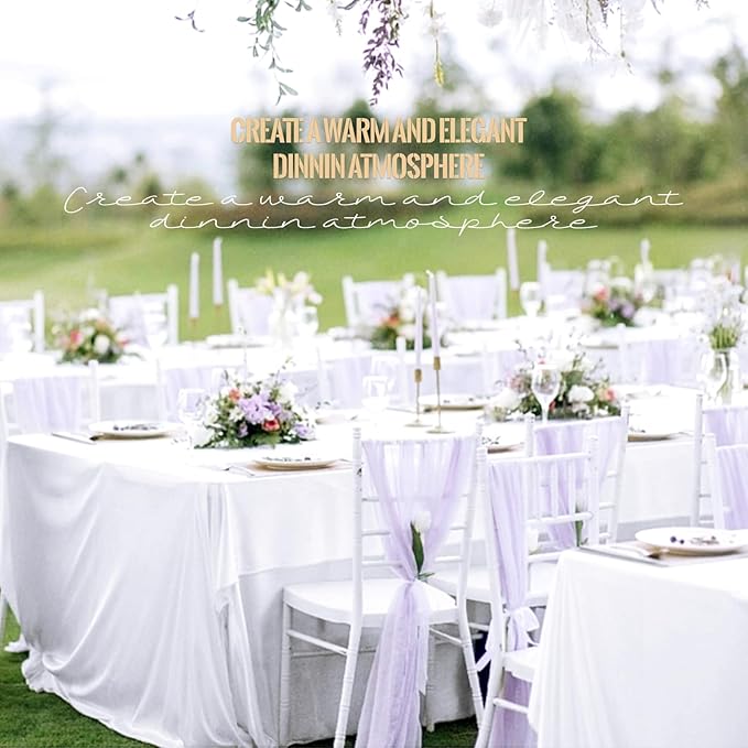 10 Pack Polyester Tablecloths, Stain and Wrinkle Resistant Washable Fabric - Image 4