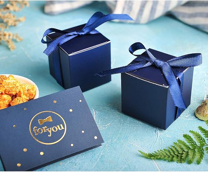 AWELL Navy Blue Gift Candy Box Bulk 2x2x2 inches - Image 2