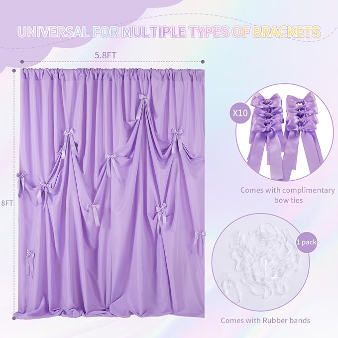 Light Purple Backdrop Curtain: 5.8×8ft Backdrop Durable Curtain - Image 5