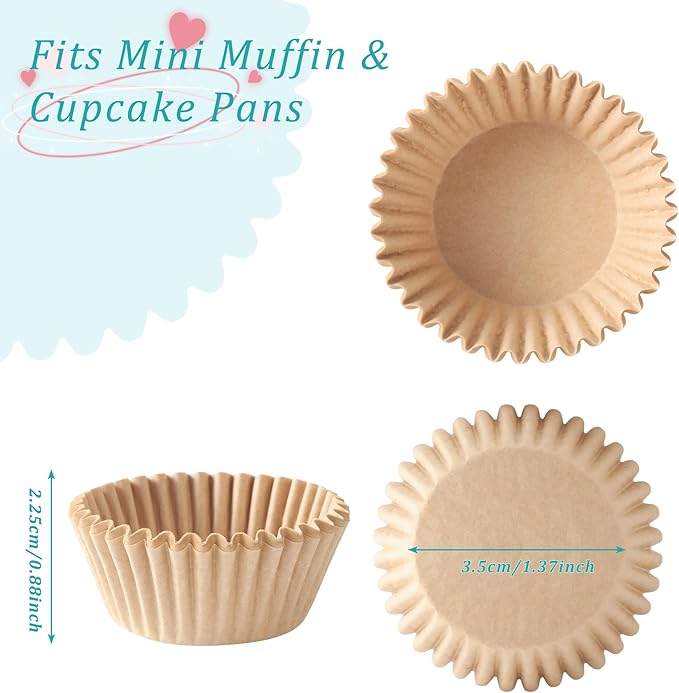 1.4 inch 1000-Count Mini Cupcake Liners Bright Colorful Muffin Baking Cups - Image 2