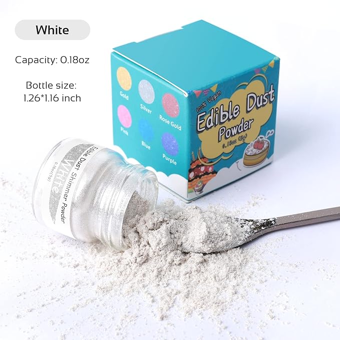 Jelife White Edible Luster Dust - Image 2