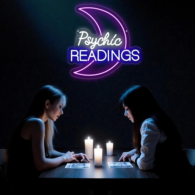 Psychic Moon Tarot Cards Neon Sign, Psychic Reading Led Light, Moon Star Shop - Image 4