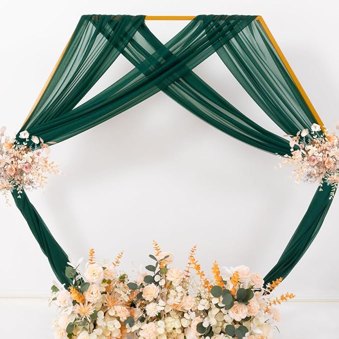 MLMC Emerald Green Wedding Arch Draping Fabric 1 Panel 29" x 20 FT Extra Long - Image 8