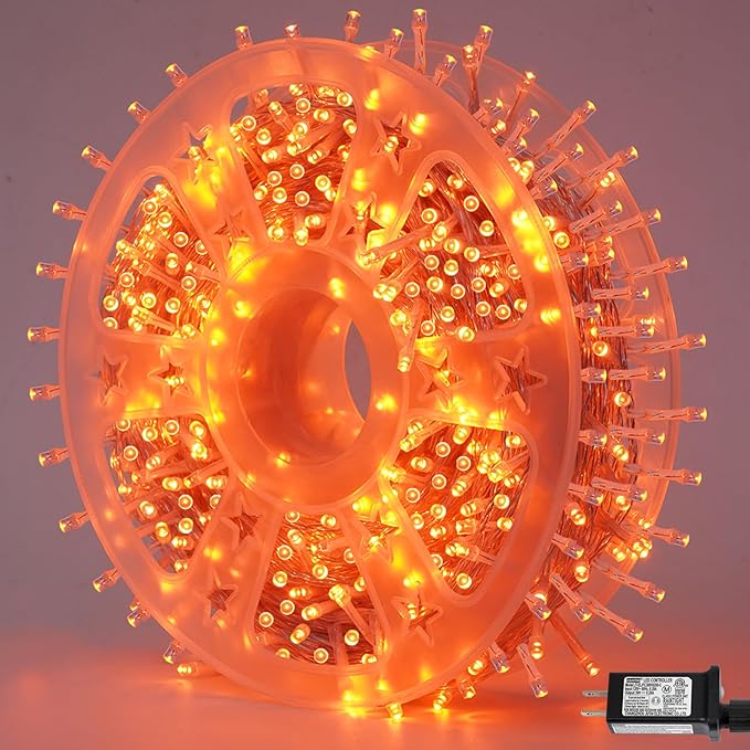 YEGUO 165ft 500 LED Halloween Lights Outdoor Waterproof, 8 Modes Clear Wire by YEGUO