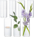 7Pcs Glass Cylinder Vase for Centerpieces Clear Glass Flower Vases Bulk by SUPMIND