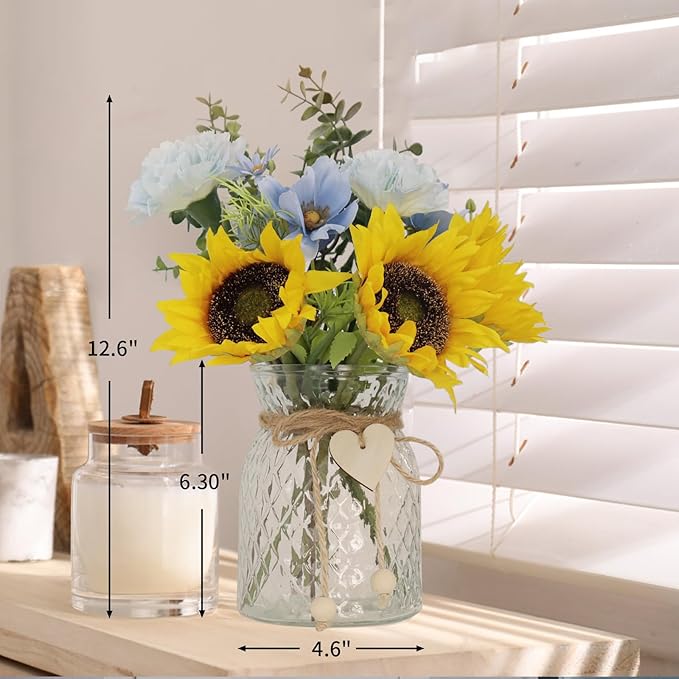 Leftover Faux Flowers in vase, Table centerpieces - Image 2