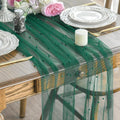 Artoid Mode Pearl Dark Green Gauze Table Runner 120 Inch 10FT, Seasonal Sheer by ArtoidMode