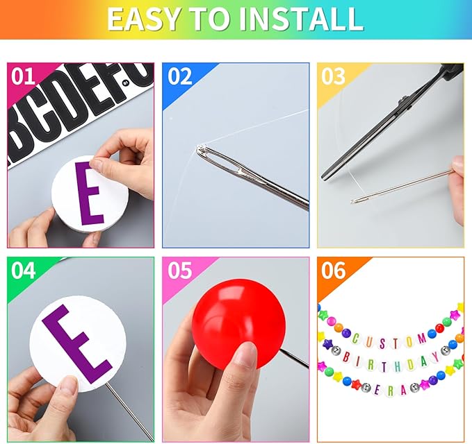 Giant Friendship Bracelet Garland Kit, DIY Birthday Banner - Image 5