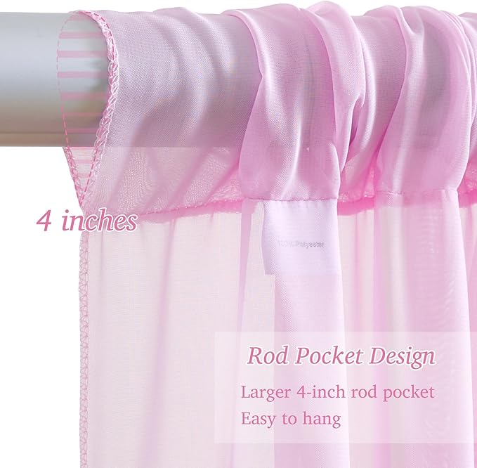 10x10ft Pink Chiffon Backdrop Curtain - Image 5