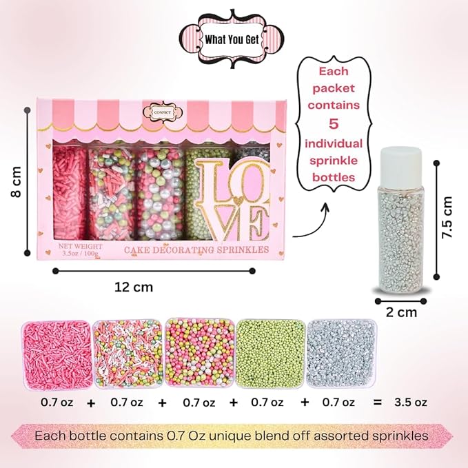 Confect Love Party Sprinkles – Edible Cake Decorating Mix - Image 4
