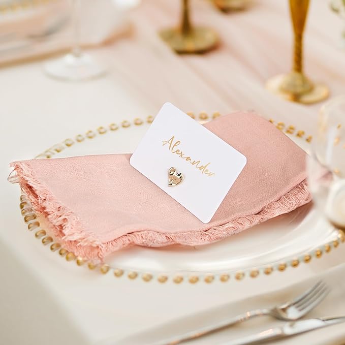 UNIQOOO 24Pcs Decorative Gold Love Heart Place Card Holders Bulk, Romantic Name - Image 6