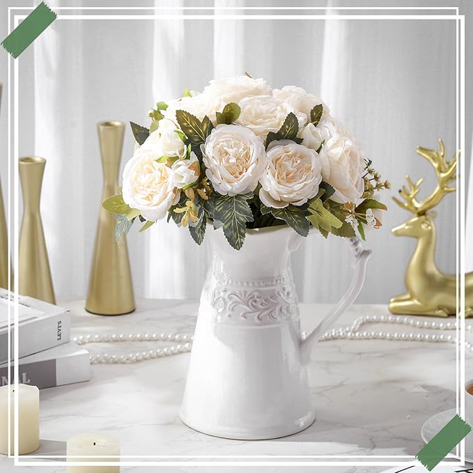 8 Bundles Artificial Peonies Flowers Boho Faux Flowers Arrangements Artificial - Image 5