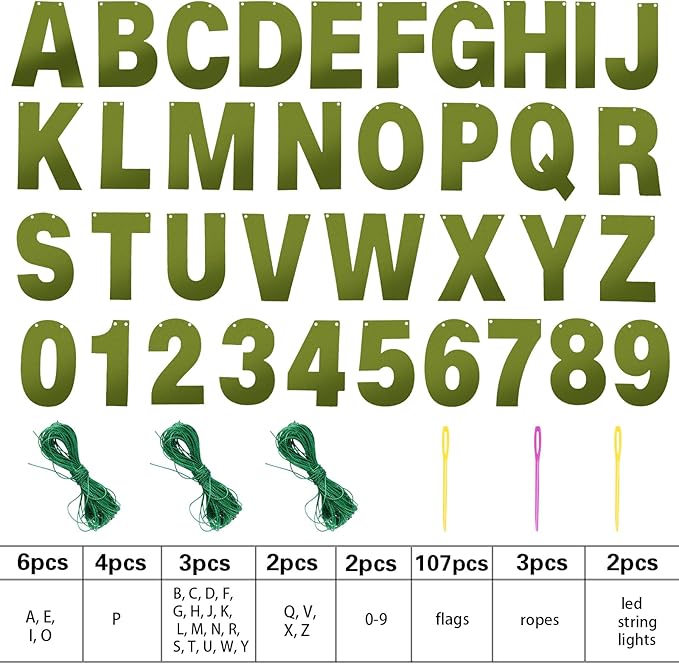 TaoBary 112 Pcs DIY Letter Kit Glitter Customizable Banner Letters Include 107 - Image 2