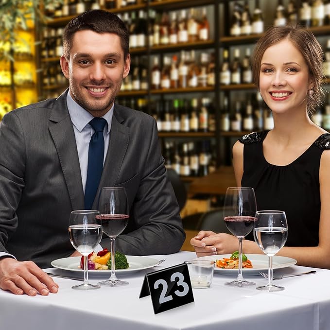 Table Numbers 1-25 Acrylic Double Side Numbered TableS Tents Plastic Restaurant - Image 6