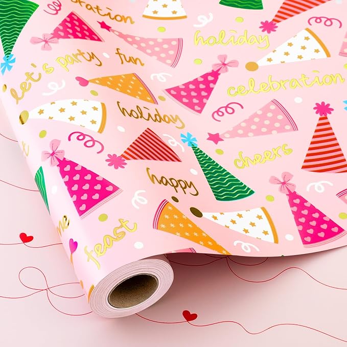Yarcony Pink Birthday Wrapping Paper by Atyarconywecreategiftwrappingpaperthatmakeseverypresentfeelextraspecialourdesignsblendstyleandqualityturningbirthdayschristmasandalloflife%E2%80%99scelebrationsintomomentstoremember