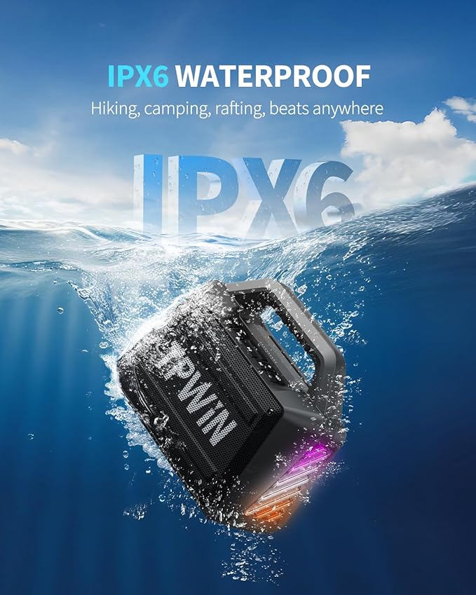Bluetooth Speaker - 80W Loud Rugged Outdoor Speakers - Image 3