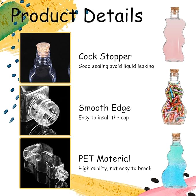 60 Pcs Plastic Sand Art Bottles - Image 4