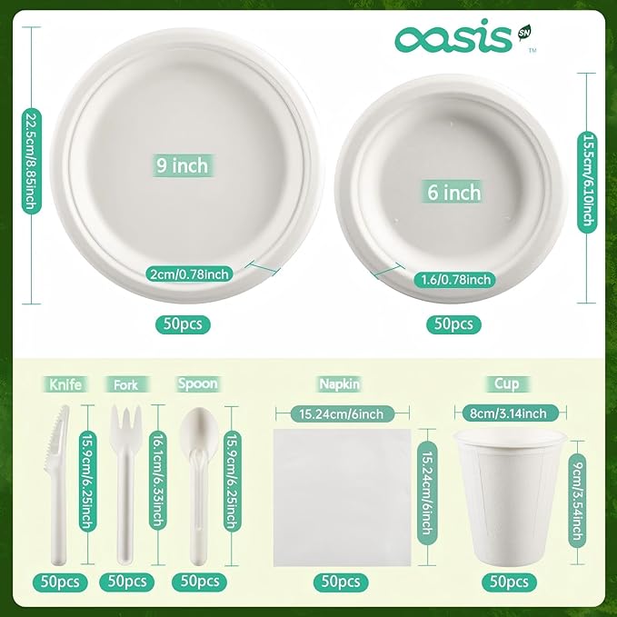 350PCS Disposable Paper Dinnerware Set - Image 2