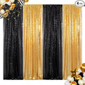 ShinyBeauty Gold and Black Backdrop 2FTx8FT Sequin-Backdrop 4Pieces Photograph by ShinyBeauty