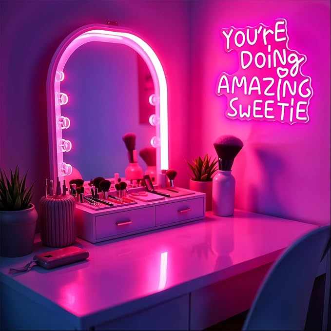You're Doing Amazing Sweetie Neon Sign, Dimmable Inspirational Letter Neon - Image 5