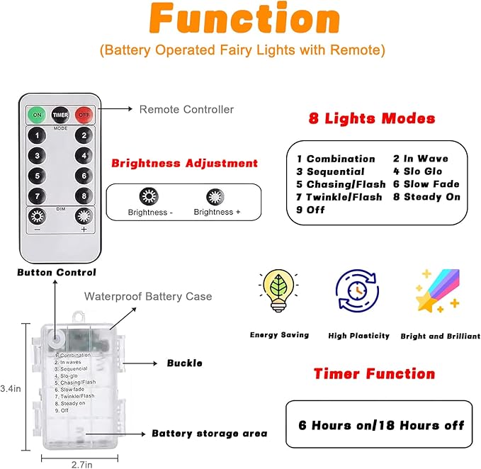 2 Pack 100LED Battery Operated Fairy Lights - Image 6