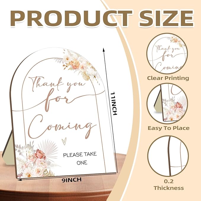 Thank You for Coming Please Take One Sign, Floral Decoration Baby Shower Sign - Image 2